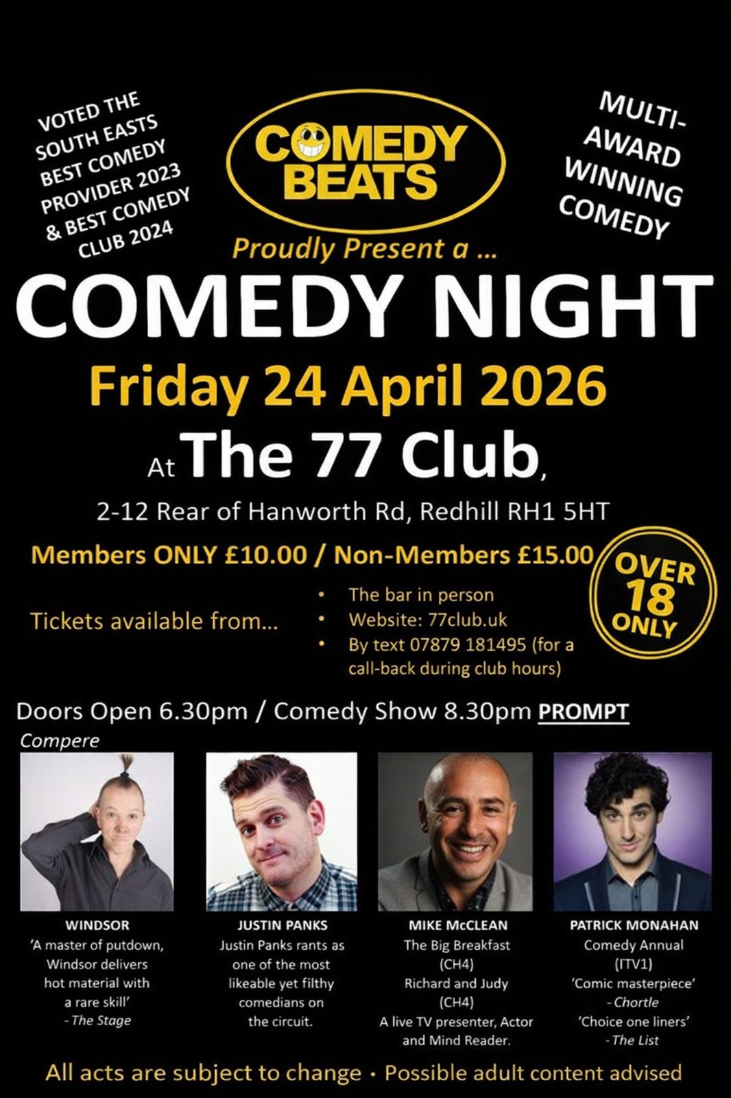 Comedy Beats Comedy Night poster